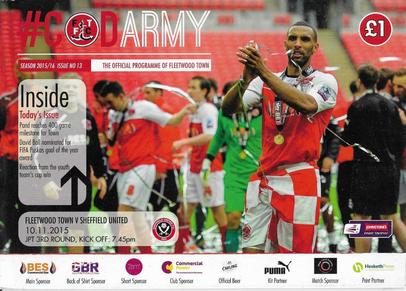 FLEETWOOD TOWN v SHEFFIELD UNITED 2015/16 (JP TROPHY)